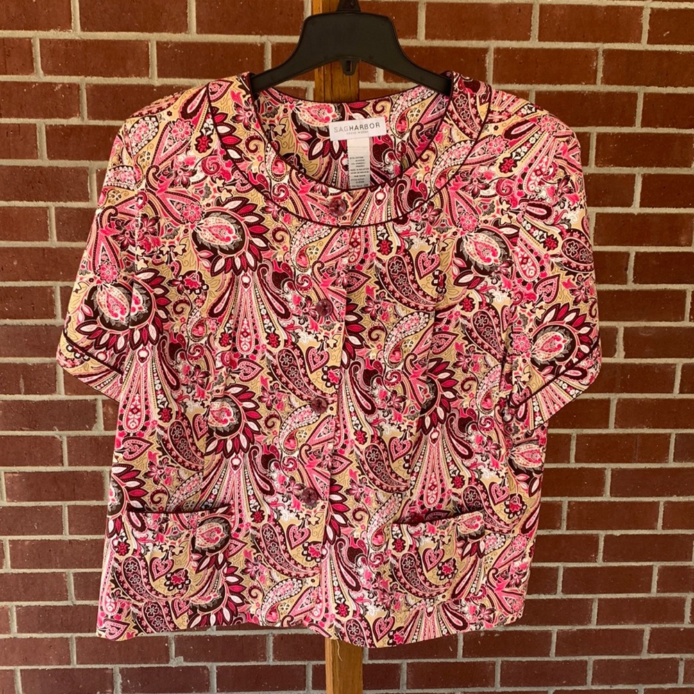 EUC - Sag Harbor Dress Woman - Dressy Jacket/Blouse - Size: 22W - Color: Multi